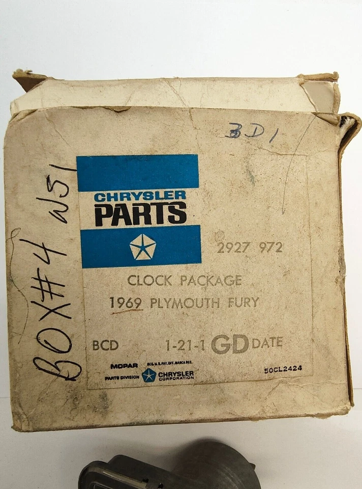 1969 Plymouth Fury Dash Dashboard Clock Package NOS 2927972 - Image 2 of 4