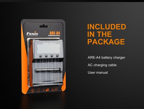 Fenix ARE-A4 4-Slot LCD Display USB Battery Charger for 14500 AA AAA etc - Picture 2 of 7