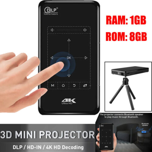 FHD 4K Smart DLP Mini Projector Android WiFi Bluetooth 1+8G Heimkino Beamer DHL - Bild 24 von 25