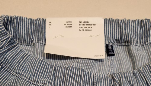 Uniqlo Kid's Easy Shorts Striped Denim Pull On Sz 11/12 NWT - Picture 6 of 6