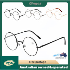 Mens Women Magnifying Round Spring Hinge Fashion Reading Glasses