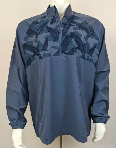 Adidas Men's Golf 1/4 Zip Pullover Jacket - Blue Lightweight NWT Size XL $100