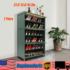 Shoe Storage Cabinet Bamboo Shoe Floor Storage Organizer Rack Shoes Organizer US