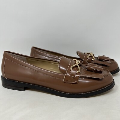 Talbots LAURA TASSELED LEATHER LOAFERS Brown M
