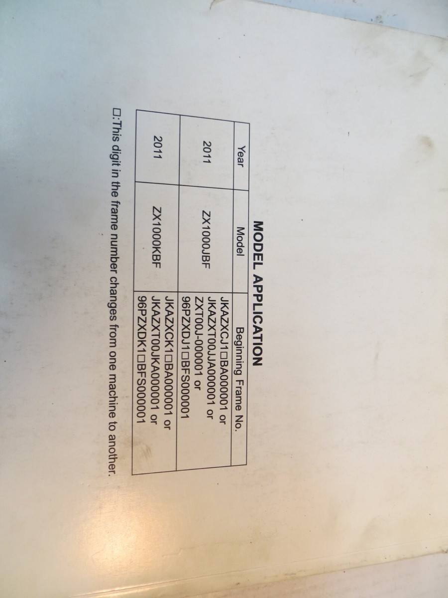 2011 Kawasaki ZX-10R OEM shop/repair manual | eBay