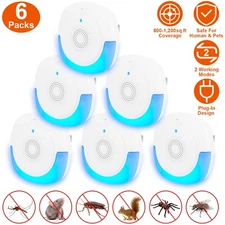 6pcs Ultrasonic Pest Control Electronic Repellent Mice Rat Repeller Indoor Use