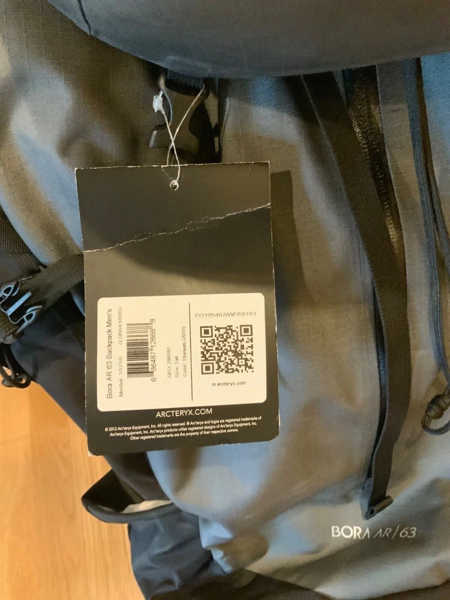 Arc'teryx Bora AR 63 Backpack Titanium New With Tags. Men’s Tall