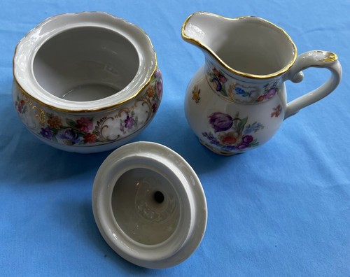 3 Pc Set: Schumann Bavaria Dresden Line Flowers Coffee Server, Creamer, Sugar - Picture 10 of 23