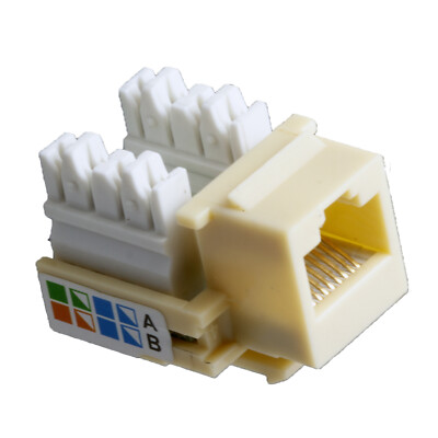 Cat5e Keystone Jacks in Ivory 15 Pcs Pack Fast Free Same Day Shipping USA Seller