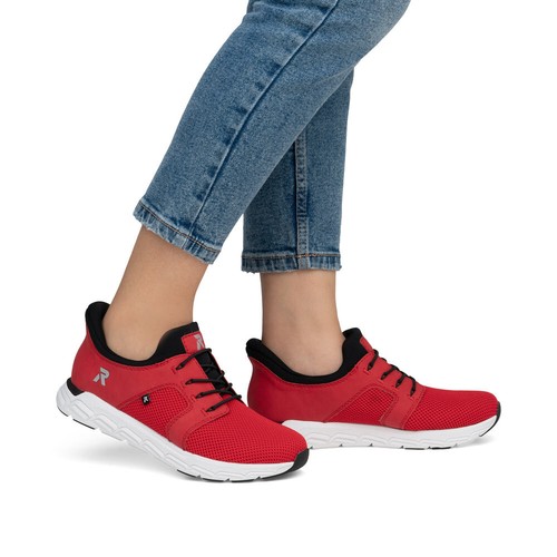 Rieker Ladies Slippers Trainers Sneakers Low Shoes Sport Shoes Red M9050 - Picture 10 of 11