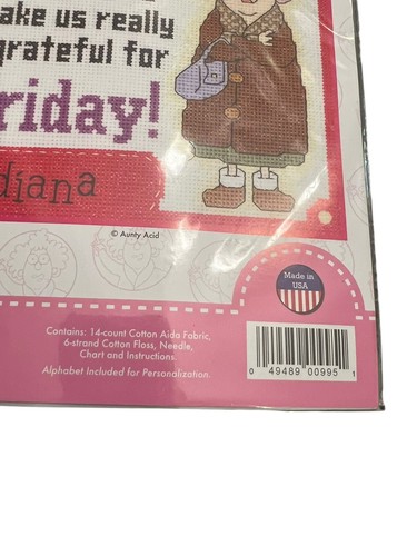 Lot Of 2 Cross Stitch Kits Grateful for Friday | I’m Not Fat I’m Fluffy NIP - Picture 11 of 12