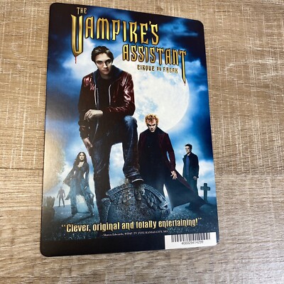 The Vampires Assistant Movie Placard 8  x 5 1/2  Sign Backer Game Room Decor