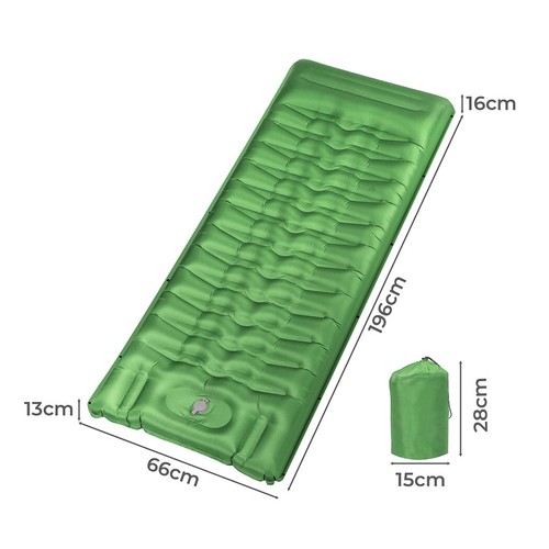Mountview Camping Sleeping Mattress Inflating Single Spliced Air Mat Pillow Bag - Picture 11 of 11
