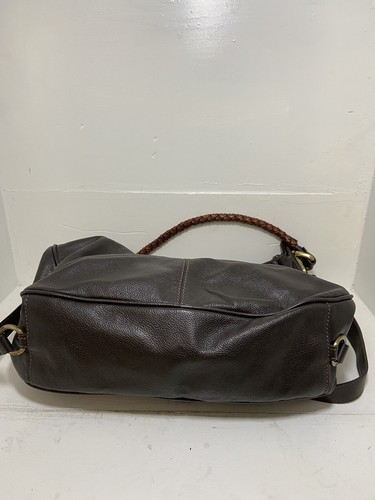 Nuovedive Dark Brown Leather Shoulder Bag Hand Bag Purse Removable Strap Braid - Picture 4 of 19