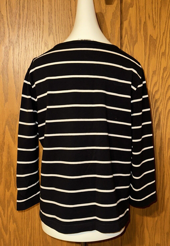 Ashworth Women's Classy Knit Shirt Black with White Stripes Size Large Top  EUC - Picture 11 of 22