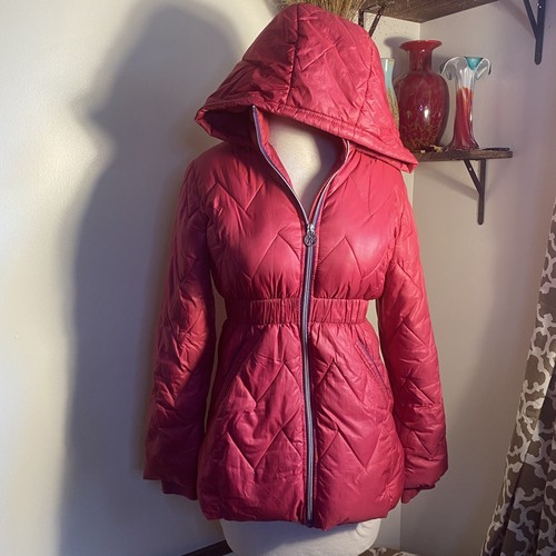 Michael Kors Girls Youth Hooded Puffer Coat Jacket Parka Size 14 Deep Pink - Bild 1 von 18