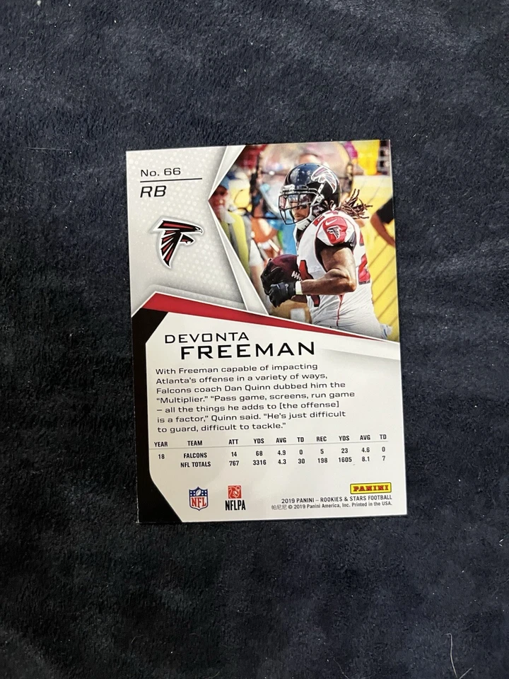 2019 Panini Rookies & Stars DEVONTA FREEMAN RED BLUE PARALLEL #66 FALCONS /35 - Image 2 of 2