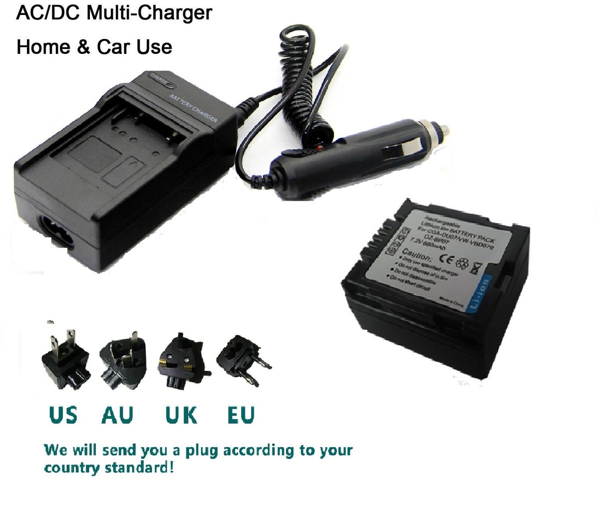Battery +Charger For Panasonic PV-GS30 PV-GS32 PV-GS300 PV-GS320