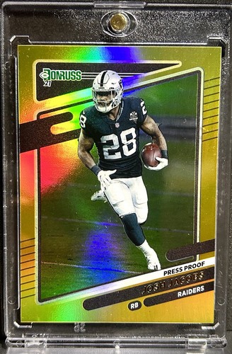 JOSH JACOBS RARE GOLD REFRACTOR INVESTMENT CARD PANINI SP LAS VEGAS RAIDERS
