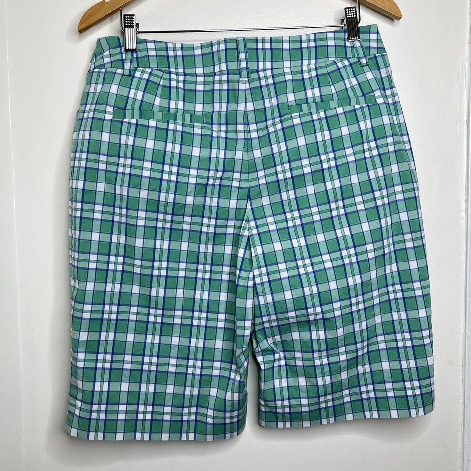 Pantalones Cortos Jones New York Sport Elastizados Verdes A Cuadros Hasta Mujer’s Talla 12 Foto 3 de 4