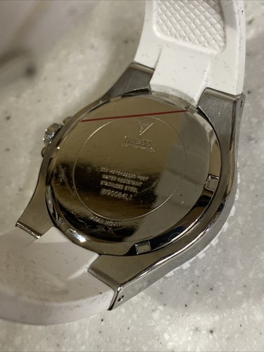 Guess Waterpro Chronograph Watch Mens White Tone Stainless Steel Classic 100 m - Picture 5 of 5
