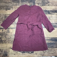 Eileen Fisher Wool Blend Belted Coatigan Cardigan Pockets Small READ