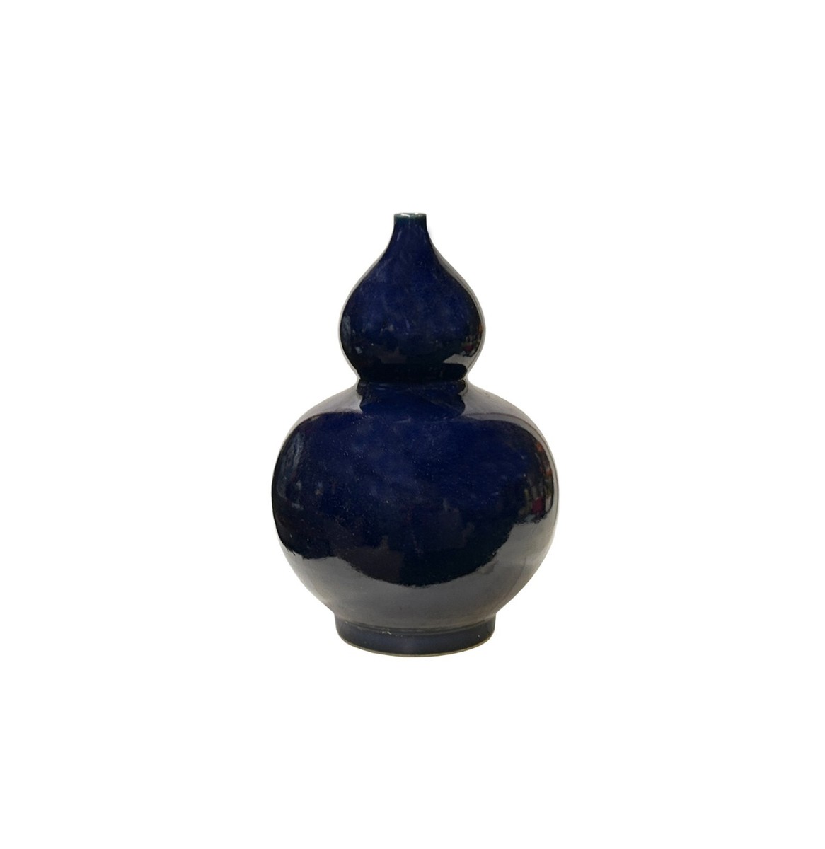 Vintage Dark Navy Blue Glaze Gourd Shape Pottery Ceramic Pot Vase JK226S Vintage Dark Navy Blue Glaze Gourd Shape Pottery Ceramic Pot Vase JK226S