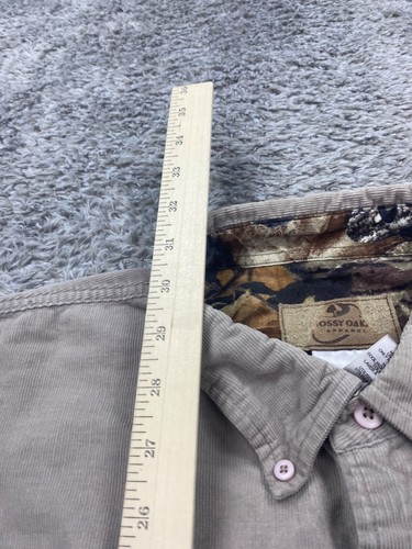 Mossy Oak Shirt Men 3XL Beige Corduroy Long Sleeve Hunting Outdoor Button Down - Picture 5 of 12