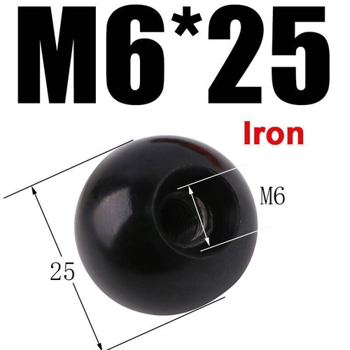 Ball Shaped Hnadle Knobs M4 M5 M6 M8 M10 M12 Thread Clamping Nuts Plastic Black - Picture 21 of 24