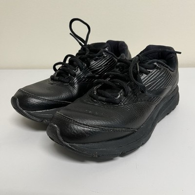 Brooks Addiction Walker 2 Black Leather Walking Shoes Womens 7.5 B Sneakers