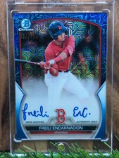 2023 Bowman Chrome Freili Encarnacion Mega Box Blue Mojo Refractor Auto /150