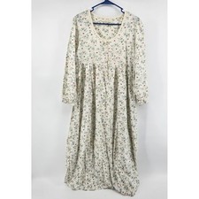 Victorias Secret Country Floral Cotton Nightgown Vintage Cream Blue Pink Medium