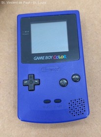 Nintendo Game Boy Color Handheld Grape/Purple Tested Working with Carrying Case
