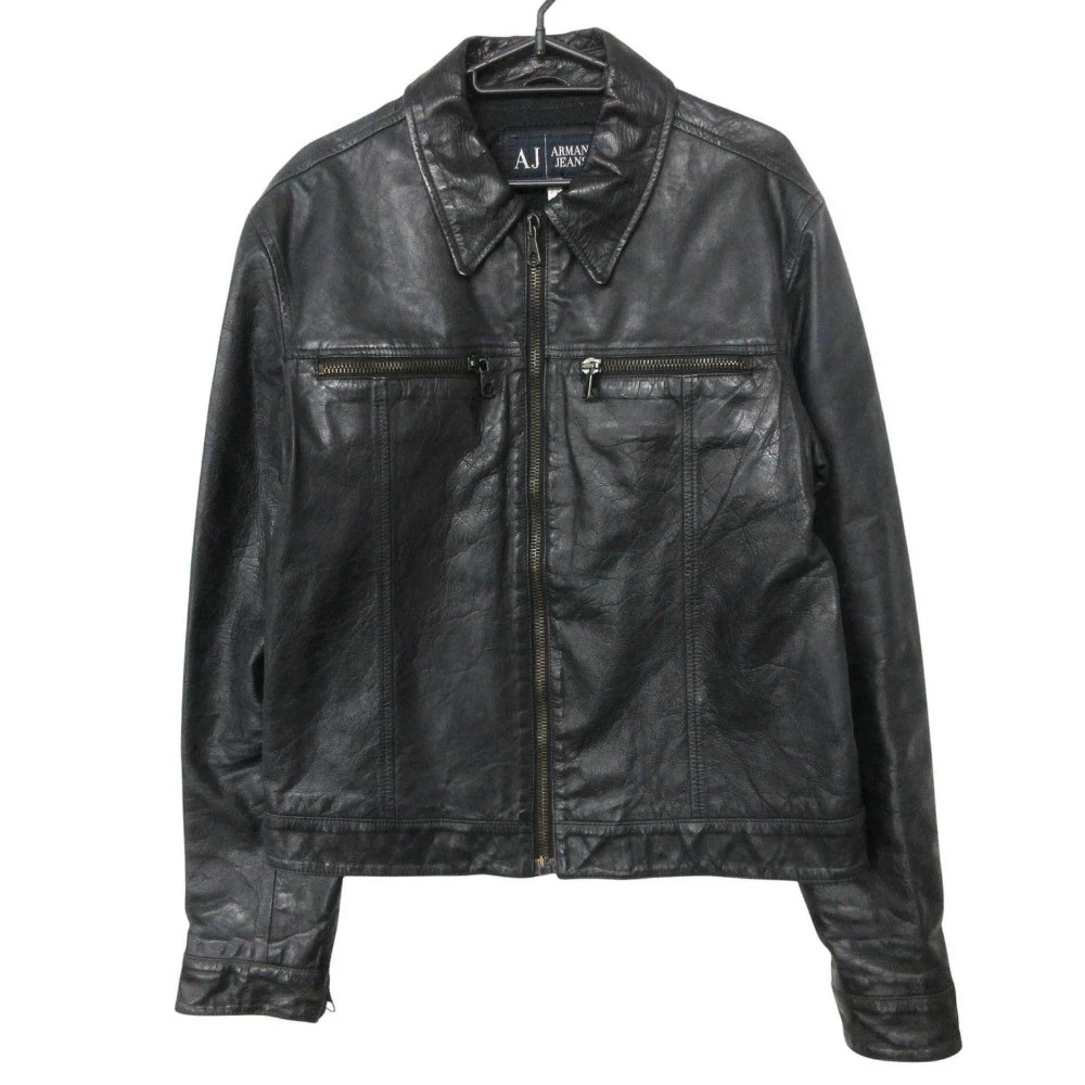 Armani Jeans Leather Outer Shell Jackets for Men for Sale - Shop