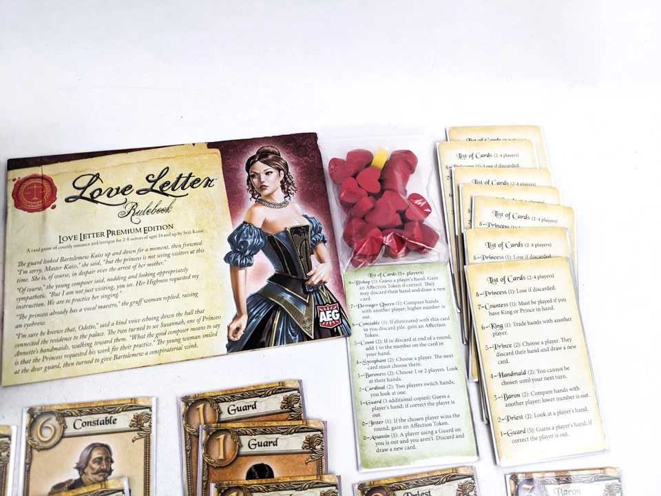 Seiji Kanai LOVE LETTER Premium Edition Board Game By AEG OOP Complete - Image 4 of 4