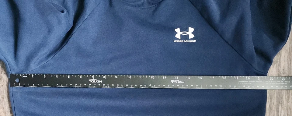 Толстовка мужская маленькая синяя пуловер флисовая свободного покроя с круглым вырезом Under Armour  - Изображение 3 из 4
