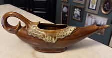 Vintage Anna Van Briggle Pottery Drip Glaze Genie Lamp Candle Holder Signed 16"