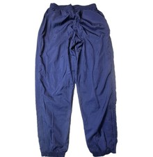 Vintage Nike Windbreaker Track Pants Mens Large Navy Blue Nylon Ankle Zip Jogger