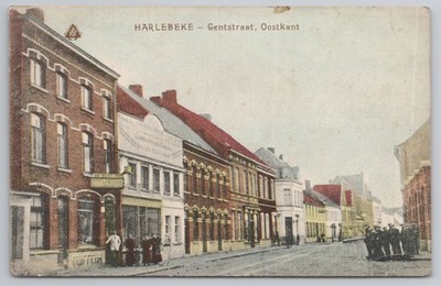 Harlebeke Gentstraat Oostkant Straßenszene Westflandern Belgien Postkarte 1910er