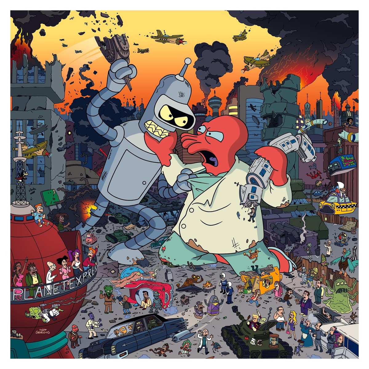 Futurama Bender vs. Zoidberg 1000-Piece Jigsaw Puzzle | Toynk