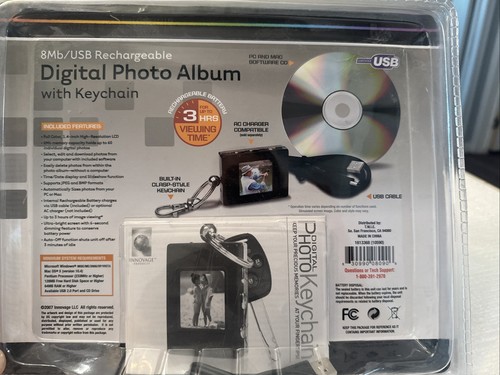 Digital Photo Album With Keychain 8Mb USB Rechargeable 60 Pictures Images NEW - Picture 3 of 4