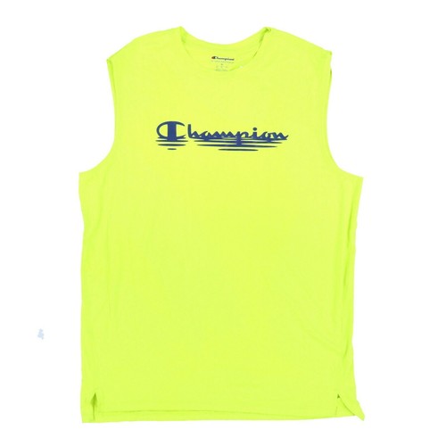 Champion Mens Tank Top Logo Sport Sleeveless Crew Neck Neon Green Medium New - Bild 1 von 2