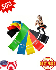 Resistance Bands Set of 5 Loop Exercise Bands for Yoga Fitness Workout Gym