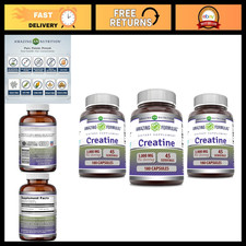 Creatine Monohydrate 3000mg Capsules - Gluten Free, USA Made, 180 Count, 3 Pack