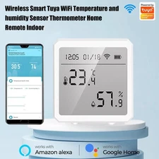 Wireless Smart Tuya WiFi Temperature and humidity Sensor Thermometer Home Remote