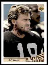 Jeff Jaeger Signed Auto Autographed Card 1992 Upper Deck #372 Raiders C
