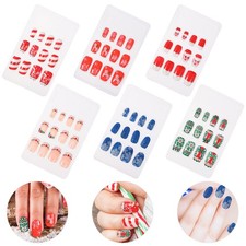 ABS 72Pcs Reusable False Nail Wraps Christmas Festival Nail Art