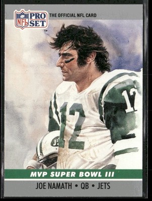 1990 Pro Set Super Bowl MVP Collectibles Joe Namath #3 New York Jets