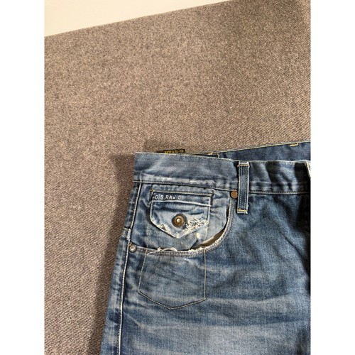 G Star Raw Morris Tapered Light Wash Button Fly Jeans Herren Größe 34x34 Distressed - Bild 12 von 17