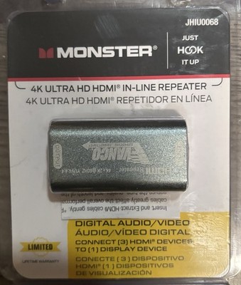 MONSTER Vanco Int. LLC HDMI Repeater Adapter JHIU0068 JUST HOOK IT UP!! NEW!!